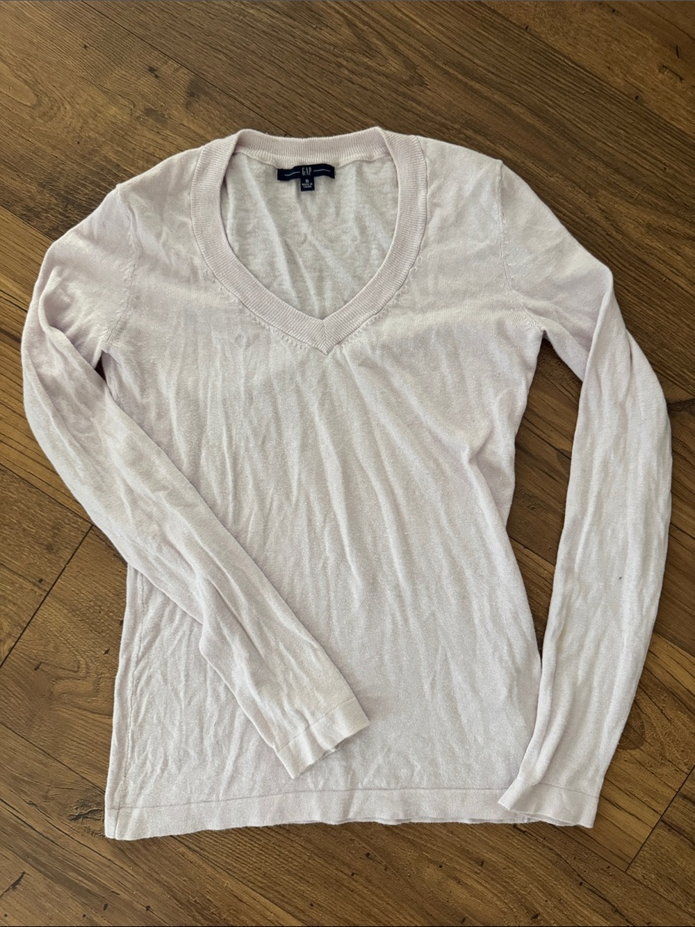 GAP Pale Purple V-Neck Long Sleeve Sweater